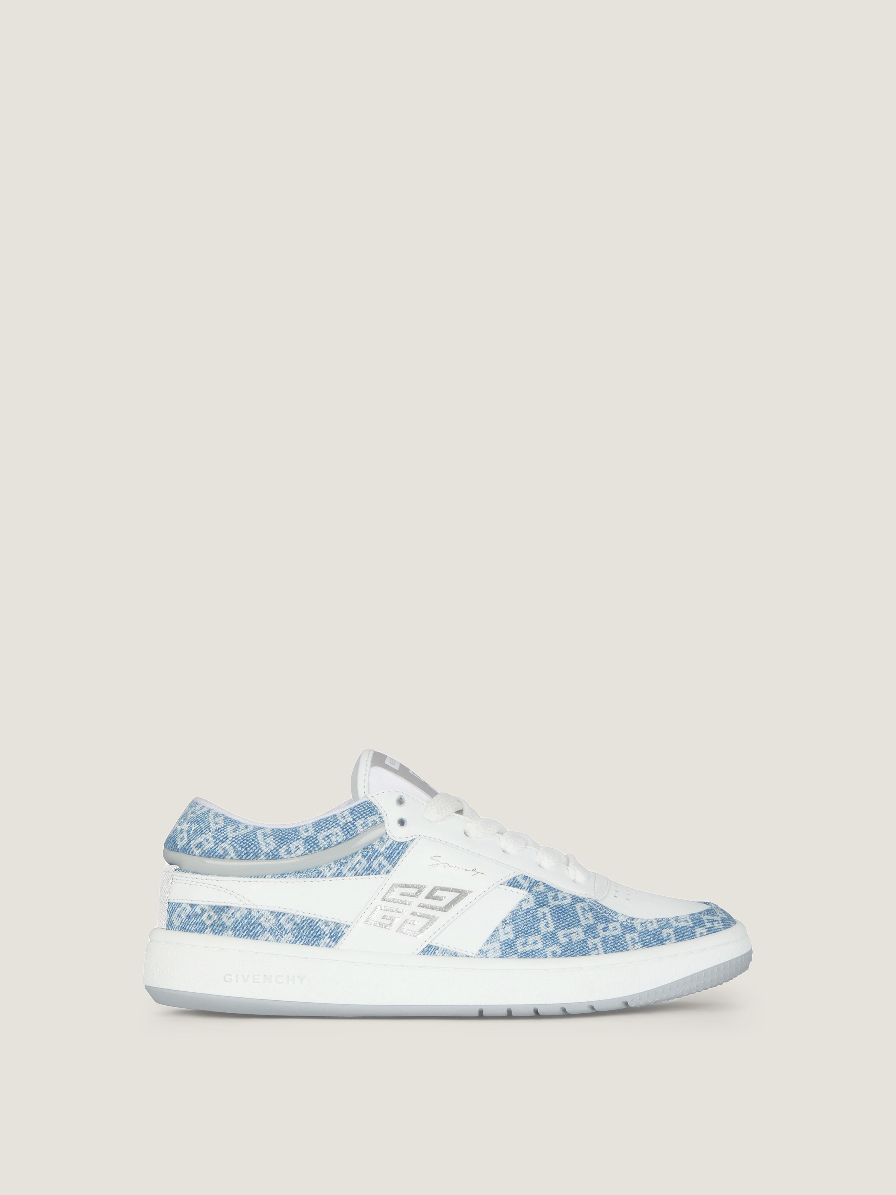 G Move sneakers in mixed leathers and monogram 72 denim